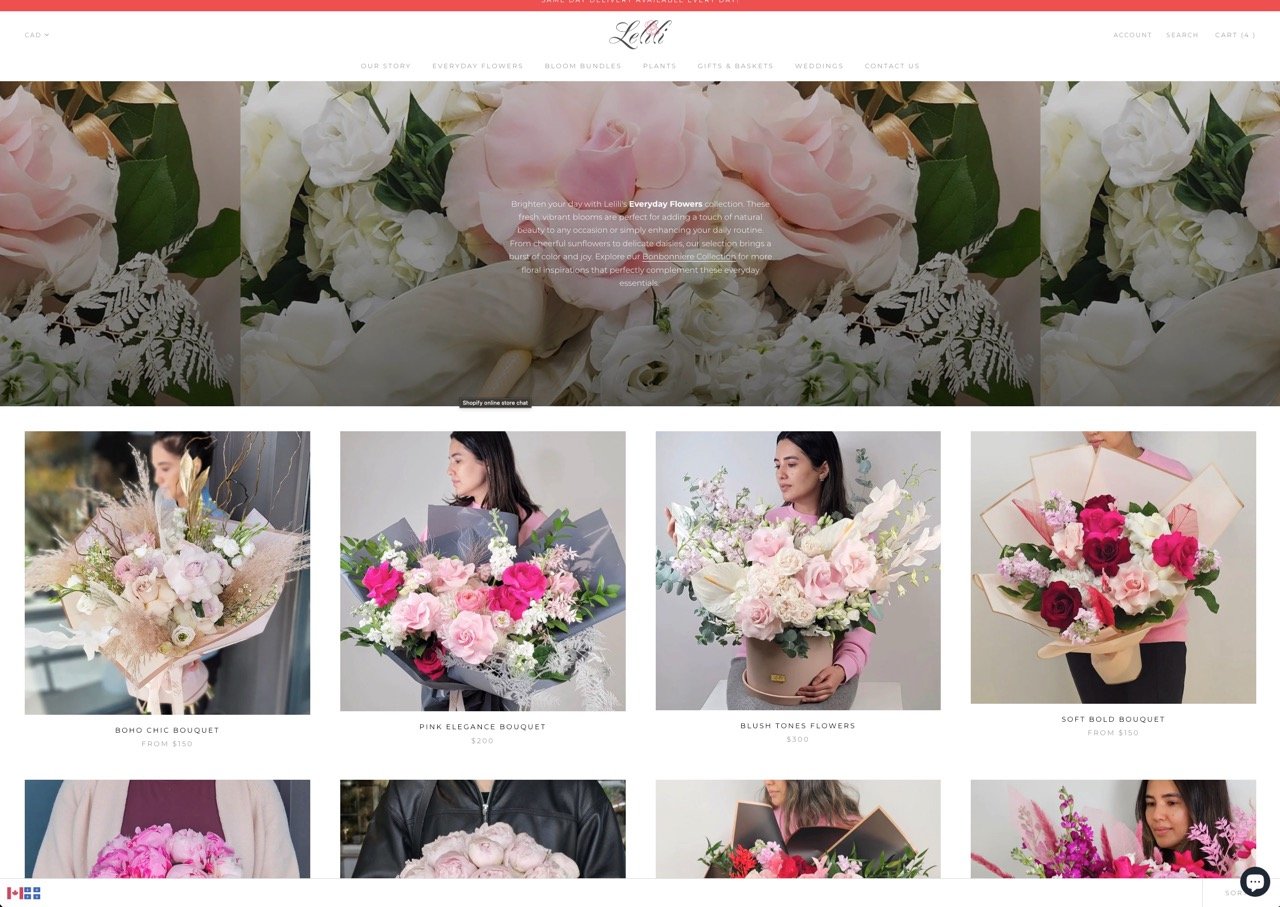 Page principale des produits Lelili