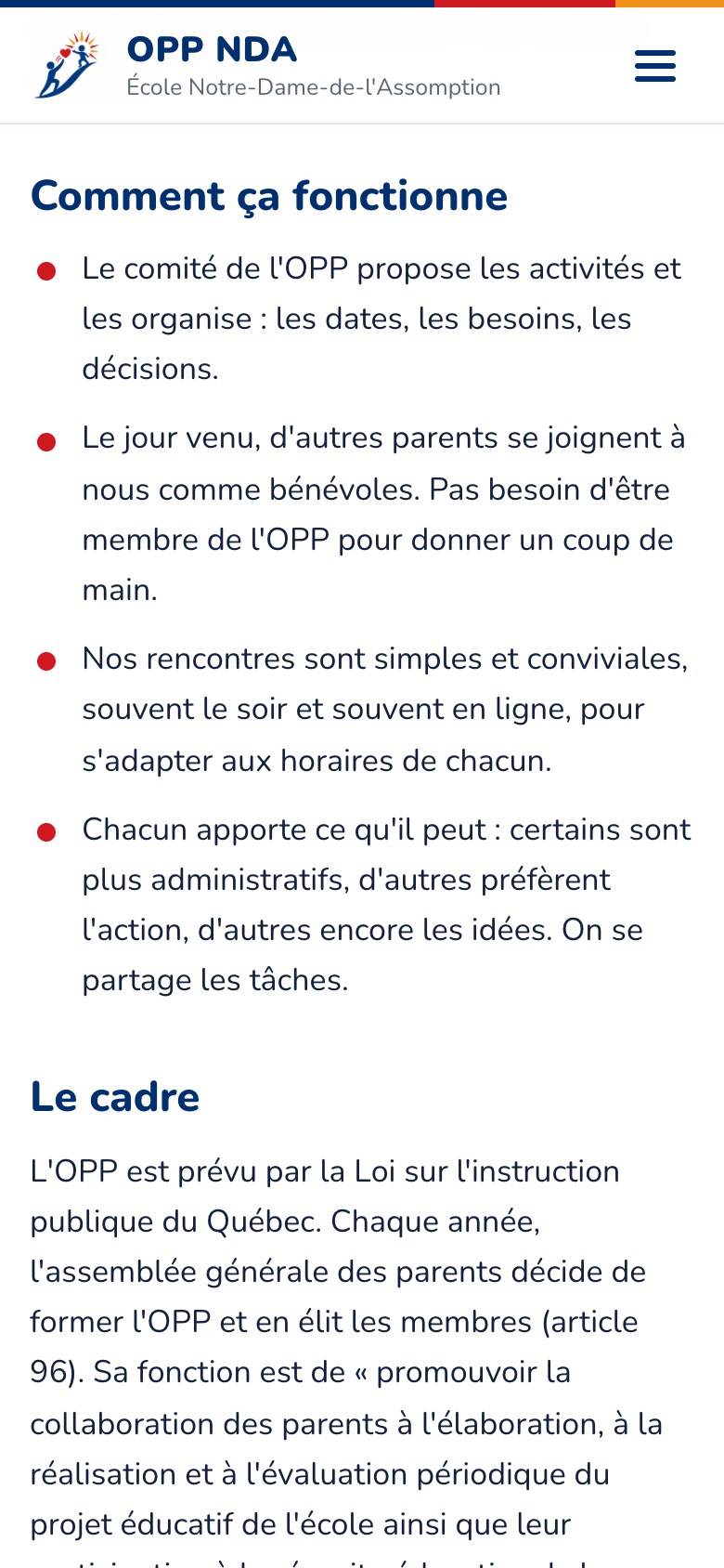La section Comment ça fonctionne sur téléphone