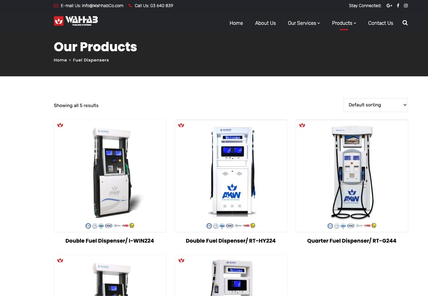 Page catalogue produit